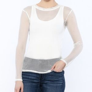 brand new never worn white mesh long sleeve!